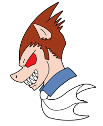 Size: 613x750 | Tagged: safe, artist:combatkaiser, vampire, capcom, darkstalkers, demitri maximoff, grin, ponified, sharp teeth, simple background, transparent background