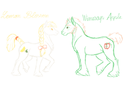 Size: 2048x1536 | Tagged: safe, artist:perle-de-suie, oc, oc only, oc:lemon blossom, oc:winesap apple, applejack's parents