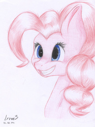 Size: 2354x3151 | Tagged: safe, artist:gree3, pinkie pie, g4, bust, female, high res, portrait, solo, traditional art