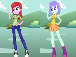 Size: 756x565 | Tagged: safe, artist:cg1995, blueberry pie, raspberry fluff, equestria girls, g4, my little pony equestria girls: rainbow rocks