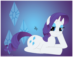 Size: 1024x804 | Tagged: safe, artist:ladyanidraws, part of a set, rarity, g4, female, prone, solo