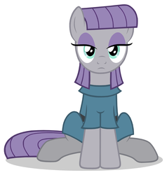 Size: 2048x2152 | Tagged: safe, artist:éclair, maud pie, g4, the gift of the maud pie, female, high res, looking at you, shadow, simple background, sitting, solo, vector, white background