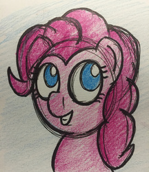 Size: 1280x1483 | Tagged: safe, artist:ashtoneer, pinkie pie, g4, female, smiling, solo, traditional art