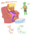 Size: 837x929 | Tagged: safe, artist:shoutingisfun, ms. harshwhinny, oc, oc:anon, earth pony, human, pony, g4, anon's couch, bubble, clothes, dialogue, ear piercing, eyes closed, female, food, human male, male, mare, open mouth, piercing, pizza, simple background, white background