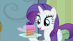 Size: 1920x1080 | Tagged: safe, screencap, rarity, for whom the sweetie belle toils, g4, cake, female, food, rarity looking at food, solo