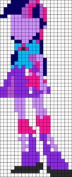 Size: 236x577 | Tagged: safe, artist:zyla_undead, twilight sparkle, equestria girls, g4, female, grid, pattern, pixel art, solo