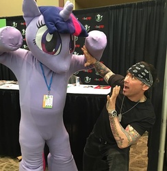 Size: 937x960 | Tagged: safe, twilight sparkle, human, g4, emerald city comic con, fursuit, irl, irl human, jason david frank, photo