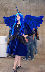 Size: 606x960 | Tagged: safe, artist:ribbonbell, princess luna, human, g4, clothes, cosplay, costume, dress, irl, irl human, photo, photography