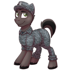 Size: 1080x1080 | Tagged: safe, artist:deyogee, oc, oc only, oc:morseapple, clothes, solo, unshorn fetlocks