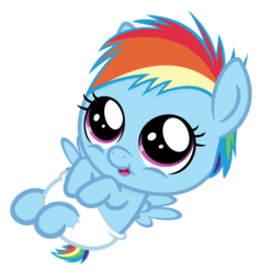 Size: 2864x3000 | Tagged: safe, artist:sollace, rainbow dash, pony, g4, baby, baby dash, baby pony, cute, dashabetes, diaper, female, high res, open mouth, show accurate, simple background, solo, transparent background, vector, young, younger