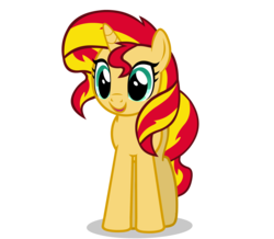 Size: 4396x3826 | Tagged: safe, artist:sapphireartemis, sunset shimmer, pony, unicorn, g4, cute, female, shimmerbetes, simple background, smiling, solo, transparent background, vector
