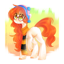 Size: 1024x1024 | Tagged: safe, artist:ten-dril, oc, oc only, clothes, freckles, scarf, solo