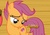 Size: 726x515 | Tagged: safe, screencap, scootaloo, g4, my little pony: friendship is magic, on your marks, cropped, cutie mark, cutie mark adoration, discovery family logo, stare, the cmc's cutie marks