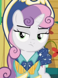 Size: 501x674 | Tagged: safe, screencap, sweetie belle, g4, on your marks, cow belle, cowboy hat, cropped, hat, unamused