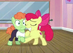 Size: 343x251 | Tagged: safe, screencap, apple bloom, shuffle step, g4, on your marks, adorabloom, animated, bipedal, cropped, cute, dancing