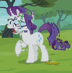 Size: 464x475 | Tagged: safe, screencap, rarity, g4, my little pony: friendship is magic, the gift of the maud pie, discovery family logo, error, glitch