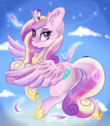 Size: 1600x1838 | Tagged: safe, artist:pvrii, princess cadance, g4, butt, feather, female, plot, solo