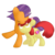 Size: 5000x5000 | Tagged: safe, artist:xsidera, apple bloom, tender taps, earth pony, pony, g4, on your marks, absurd resolution, adorabloom, colt, cute, cutie mark, female, filly, foal, male, ship:tenderbloom, shipping, simple background, straight, sweet dreams fuel, tendaww taps, the cmc's cutie marks, transparent background