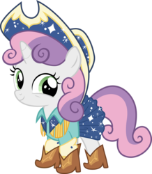 Size: 5225x6000 | Tagged: safe, artist:magister39, sweetie belle, pony, g4, on your marks, absurd resolution, boots, clothes, cow belle, cowboy boots, cowboy hat, female, hat, shoes, simple background, skirt, smiling, solo, stetson, transparent background, vector