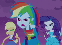 Size: 794x570 | Tagged: safe, screencap, applejack, rainbow dash, rarity, equestria girls, g4, cropped, female