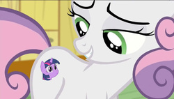 Size: 591x336 | Tagged: safe, edit, edited screencap, screencap, sweetie belle, twilight sparkle, friendship is witchcraft, g4, on your marks, cutie mark