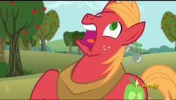 Size: 960x544 | Tagged: safe, screencap, big macintosh, earth pony, pony, g4, no second prances, discovery family logo, male, scared, stallion, sweet apple acres