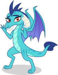 Size: 4600x6000 | Tagged: safe, artist:leopurofriki, princess ember, dragon, g4, absurd resolution, cute, female, looking at you, simple background, smiling, solo, transparent background, vector, waving, waving at you