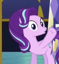 Size: 205x223 | Tagged: safe, screencap, starlight glimmer, g4, no second prances, animation error, cropped, missing horn, raised hoof
