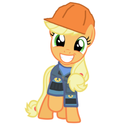 Size: 1000x1000 | Tagged: safe, applejack, g4, crossover, engiejack, engineer, engineer (tf2), female, solo, team fortress 2