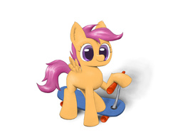 Size: 4534x3571 | Tagged: safe, artist:dawndreamer12, scootaloo, g4, female, scooter, simple background, solo, white background