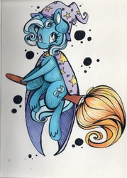 Size: 1991x2784 | Tagged: safe, artist:cutepencilcase, trixie, pony, unicorn, g4, cute, female, mare, solo, traditional art