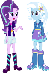 Size: 2157x3213 | Tagged: safe, artist:shabrina025, starlight glimmer, trixie, equestria girls, g4, no second prances, duo, equestria girls-ified, high res, simple background, transparent background, vector