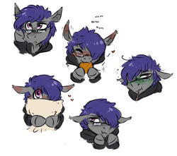 Size: 3400x3000 | Tagged: safe, artist:charly-meow, oc, oc only, oc:dusk rhine, bat pony, pony, blushing, clothes, cuddling, cute, fangs, floppy ears, food, glasses, heart, high res, hoodie, nom, orange, pillow, pouting, sick, snuggling, solo