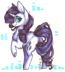 Size: 722x796 | Tagged: safe, artist:tay-niko-yanuciq, rarity, g4, butt, chest fluff, female, fluffy, looking back, plot, raised hoof, simple background, solo, transparent background, wet