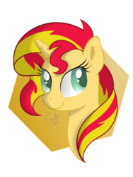 Size: 1500x2000 | Tagged: safe, artist:soulfulmirror, sunset shimmer, pony, unicorn, g4, bust, colored pupils, female, portrait, simple background, solo, transparent background