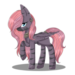 Size: 1024x1024 | Tagged: safe, artist:rubyblossomva, oc, oc only, hybrid, zebra, zebrasus, solo