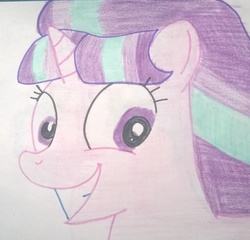 Size: 1615x1551 | Tagged: safe, artist:toyminator900, starlight glimmer, g4, female, smiling, solo, traditional art