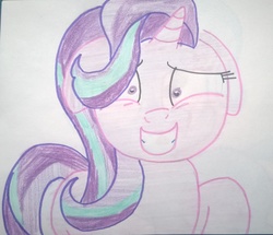 Size: 2180x1875 | Tagged: safe, artist:toyminator900, starlight glimmer, g4, female, floppy ears, smiling, solo, traditional art