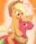 Size: 1024x1262 | Tagged: safe, artist:amago-vaccine, applejack, big macintosh, earth pony, pony, g4, applejack riding big macintosh, male, ponies riding ponies, riding, stallion