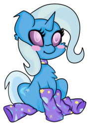 Size: 2200x2500 | Tagged: safe, artist:velvet-frost, trixie, pony, unicorn, g4, blushing, clothes, female, high res, mare, simple background, socks, solo, transparent background