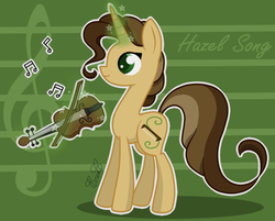 Size: 796x640 | Tagged: safe, artist:rottenrain, oc, oc only, oc:hazel song, musical instrument, solo, violin