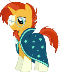 Size: 2500x3020 | Tagged: safe, artist:bluetech, sunburst, pony, unicorn, g4, the crystalling, .svg available, happy, high res, inkscape, looking down, male, simple background, smiling, solo, stallion, transparent background, unkempt mane, vector