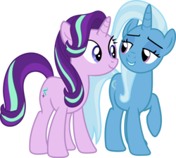 Size: 1336x1198 | Tagged: safe, artist:charity-rose, starlight glimmer, trixie, pony, unicorn, g4, no second prances, female, mare, simple background, transparent background, vector