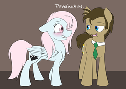 Size: 1280x900 | Tagged: safe, artist:estrill, doctor whooves, time turner, oc, oc:nooby, pony, g4, male, stallion
