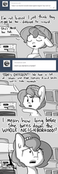 Size: 784x2352 | Tagged: safe, artist:tjpones, oc, oc only, oc:brownie bun, horse wife, ask, burning stove, comic, dialogue, fire, grayscale, hypocrisy, hypocritical humor, monochrome, property damage, solo, stove, tumblr