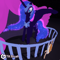 Size: 350x350 | Tagged: safe, artist:arrkhal, nightmare moon, alicorn, pony, friendship is magic, g4, 3d, animated, female, mare, solo, tilt brush