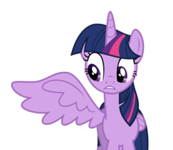 Size: 4533x3932 | Tagged: safe, artist:decprincess, twilight sparkle, alicorn, pony, g4, absurd resolution, female, mare, one wing out, simple background, solo, transparent background, twilight sparkle (alicorn), vector, wings