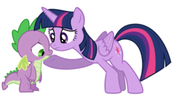 Size: 15494x8992 | Tagged: safe, artist:decprincess, spike, twilight sparkle, alicorn, dragon, pony, equestria games (episode), g4, .svg available, absurd resolution, baby, baby dragon, female, male, mare, simple background, transparent background, twilight sparkle (alicorn), vector