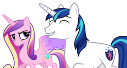 Size: 12641x6814 | Tagged: safe, artist:decprincess, princess cadance, shining armor, g4, the crystal empire, .svg available, absurd resolution, concave belly, missing accessory, simple background, slender, thin, transparent background, vector