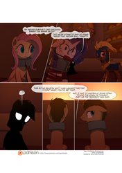 Size: 3541x5016 | Tagged: safe, artist:gashiboka, doctor whooves, fluttershy, rarity, time turner, oc, oc:firestorm, earth pony, pegasus, pony, unicorn, comic:recall the time of no return, g4, absurd resolution, comic, patreon, patreon logo